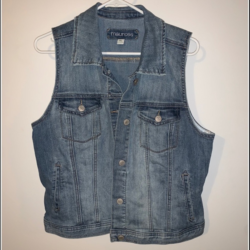 Distressed Jean Vest